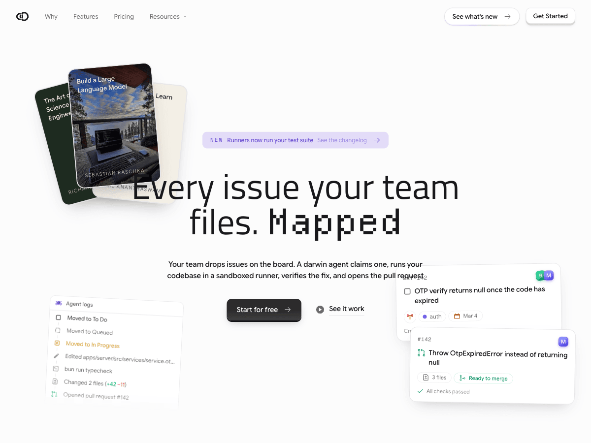 The Matcha board, showing every issue a team has filed laid out on one screen.